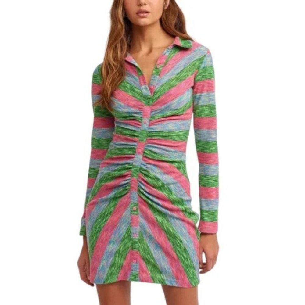 Zara Women's Striped Long Sleeve Mini Dress